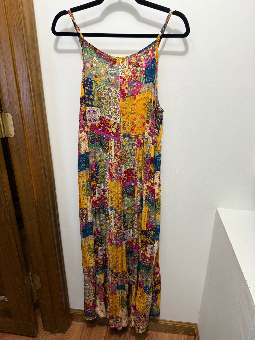 NATURAL LIFE Floral Patchwork Yellow Pink Green Blue Jumpsuit Romper - Picture 8 of 9